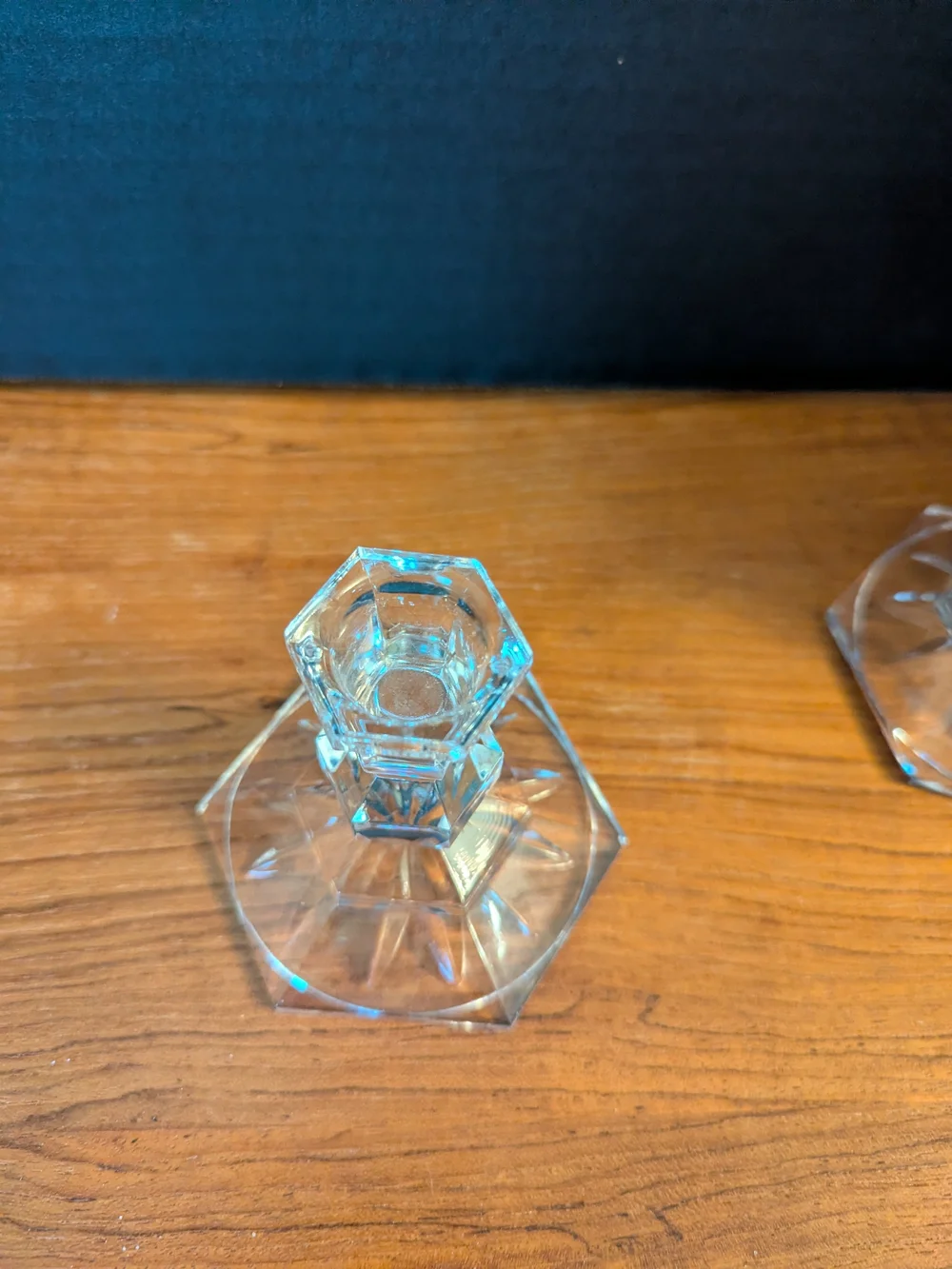 Vintage Towle 24% Lead Crystal Glass Candlestick Pair
